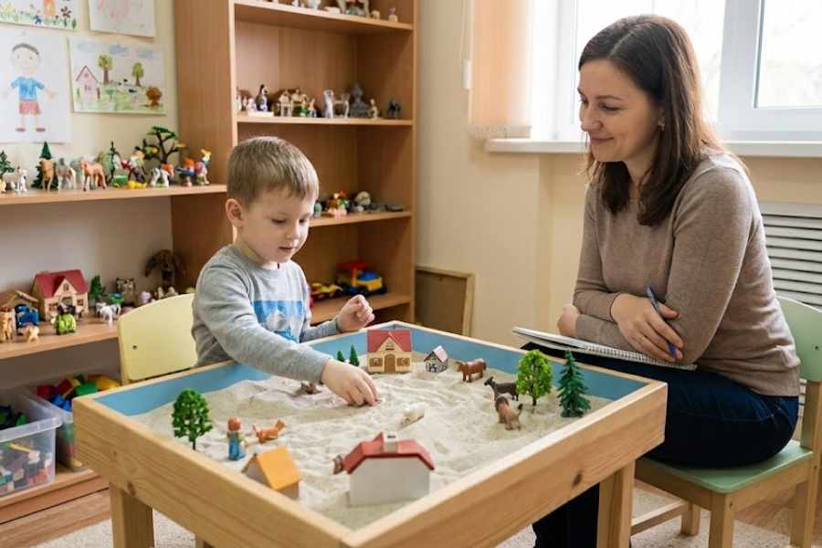 Teràpia infantil amb caixa de sorra