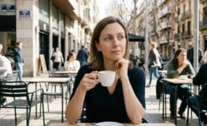 Chica tomando un café con TEA